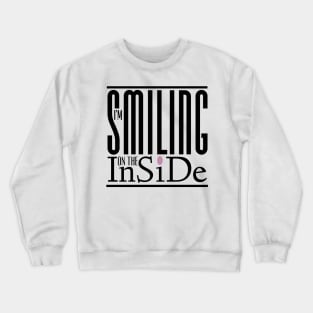 I’m Smiling On The Inside 07black-pinkDot Crewneck Sweatshirt